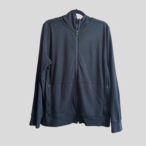 Wool & Prince Men’s Merino Wool Travel Hoodie in Black Size Large